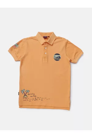 Gini and Jony Boys Orange Polo Collar T-shirt