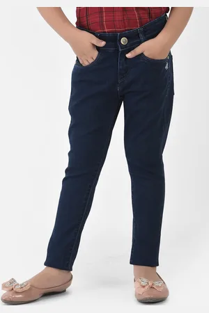 Crimsoune Club Girls Navy Blue Urban Slim Fit Stretchable Jeans