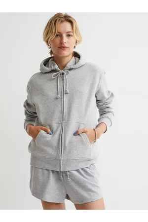 H&M Women Grey Zip-through hoodie