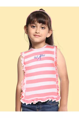 Ralph Lauren U S Polo Assn Kids Pink Striped Top