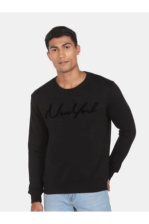 Arrow Men Black Printed Sweatshirt