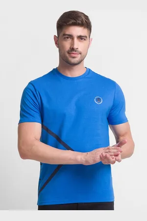 Giordano Men Blue Printed Slim Fit T-shirt
