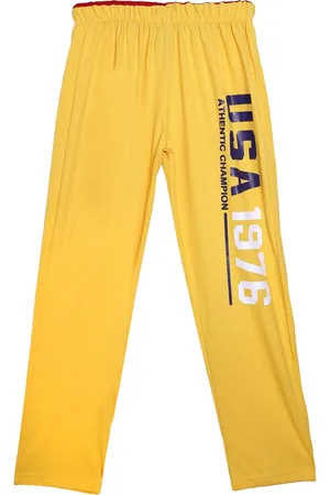 Sweet Angel Boys Yellow Printed Typography Relaxed Fit Track Pants