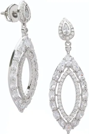 Anayra Jewellery White Circular Drop Earrings