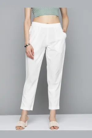 HERE&NOW Women White Pleated Trousers