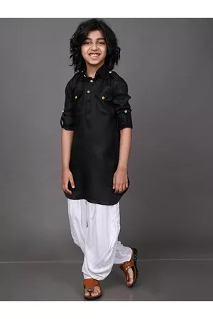 VESHAM Boys Pathani Cotton Blend Kurta with Patiala