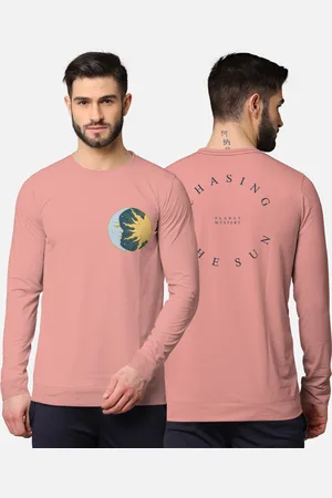bullmer Men Peach-Coloured Typography Printed T-shirt