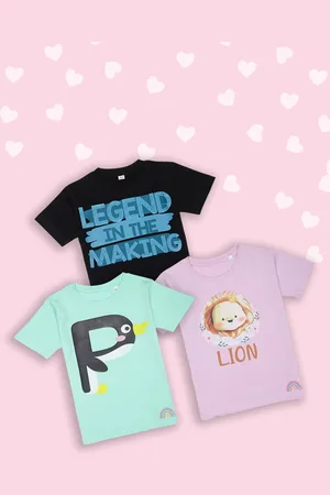 Tossido Kids Pack of 3 Printed Pure Cotton T-shirts