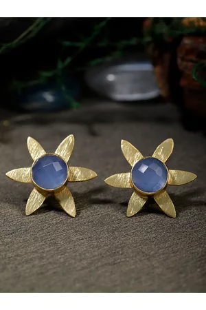 Berserk Gold-Plated & Blue Classic Studs Earrings