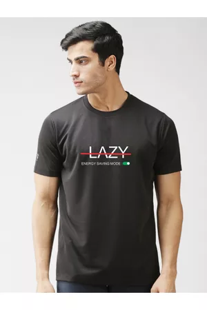EPPE Men Black Typography Printed Dry-Fit Sports T-shirt