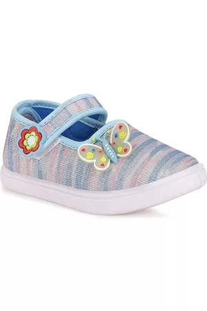 NEOBABY Girls Blue Striped Flats