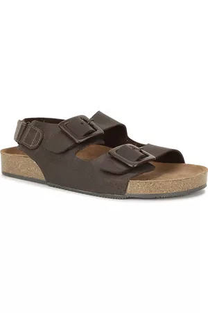 Bata Men Brown Leather Comfort Sandals