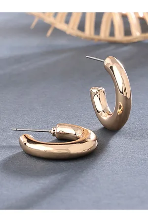 Accessorize London Women Gold Willow Small Thick Hoop Earring