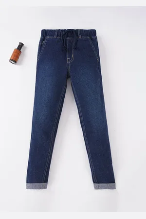 Ed-a-Mamma Boys Blue Cotton Jogger Light Fade Jeans