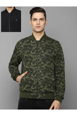 Louis Philippe Men Black Solid Reversible Bomber Jacket