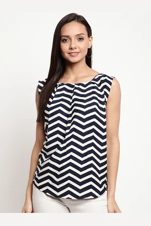 Mayra Women Blue Geometric Printed Top