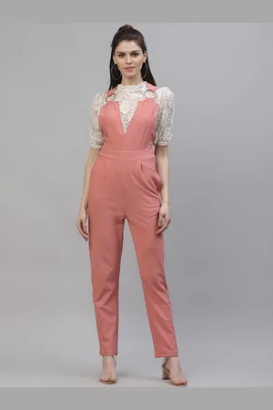 ATHENA Women Pink Solid Basic Jumpsuit