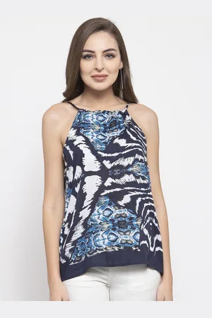 Purple State Women Blue Printed Top