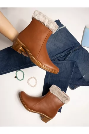 Shoetopia Women Tan Colored Solid Regular Boots