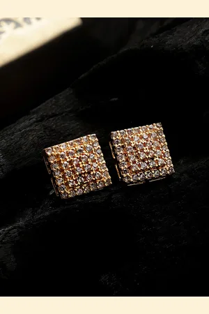 Cardinal Gold-Toned Square Studs Earrings