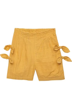 UNDER FOURTEEN ONLY Girls Yellow Solid Shorts