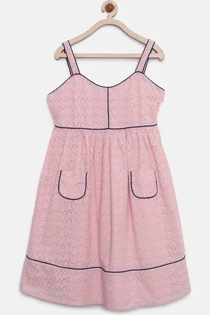 Ralph Lauren Girls Pink Schiffli Embroidered Empire Dress