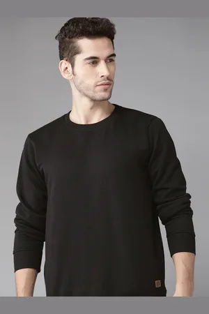 Roadster Men Black Solid Sweatshirt