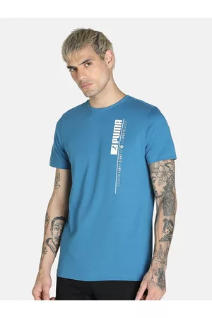 PUMA Men Blue 19 Forty Eight Graphic T-shirt
