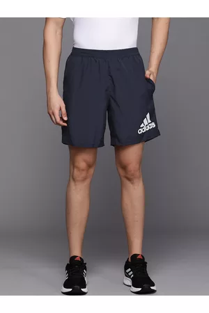 adidas Men Navy Blue Run It Brand Logo Printed Running Sports Shorts