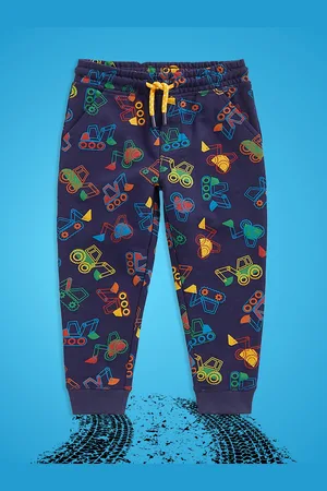 Mothercare Boys Navy Blue Printed Pure Cotton Joggers