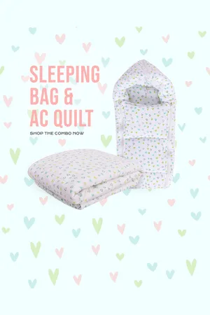 Moms Home Kids Organic Cotton 1 Muslin Sleeping Bag With 1 AC Quilt