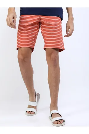 Highlander Men Coral Striped Slim Fit Shorts