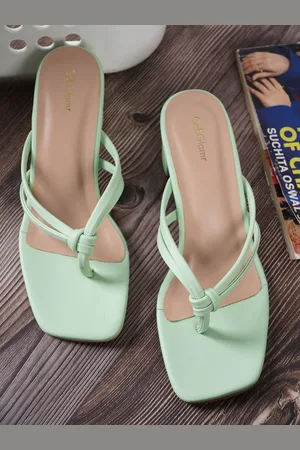 Get Glamr Women Sea Green Block Heel Sandals