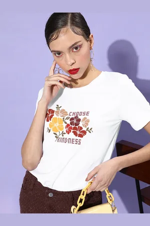 COVER STORY Women White Typography Talking Tee