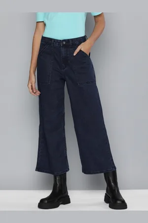Flying Machine Women Blue Wide Leg Mid-Rise Stretchable Jeans