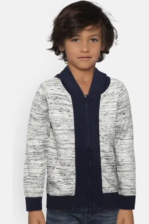 Flying Machine Boys Grey & Navy Blue Sweatshirt