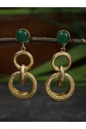 Berserk Gold-Toned Contemporary Drop Earrings