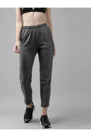 Cayman Women Charcoal Grey Solid Cropped Track Pants