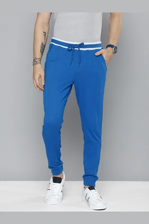 HARVARD Men Blue Solid Mid-Rise Regular Joggers
