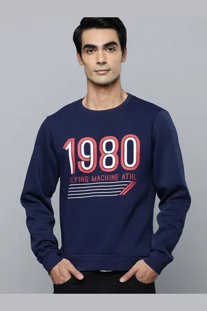 Flying Machine Men Navy Blue Brand Logo Printed Pullover Sweatshirt