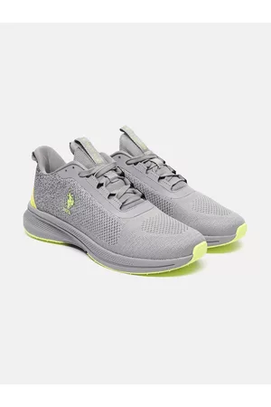 U.S. Polo Assn. U S Polo Assn Men Grey & Green Textile Walking Shoes