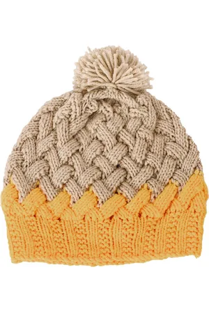 Bharatasya Women Beige & Yellow Beanie