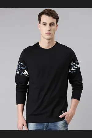 Chennis Men Black Printed Cotton Slim Fit T-shirt