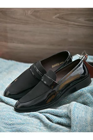San Frissco Men Black Faux Leather Formal Loafers