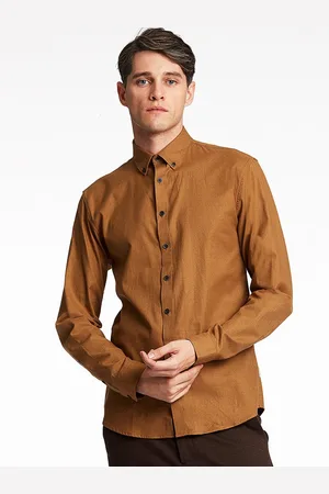 Lindbergh Men Brown Slim Fit Casual Shirt