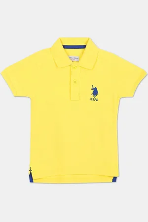 U.S. Polo Assn. U S Polo Assn Boys Yellow Polo Collar T-shirt