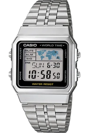 Casio Vintage A500WA-1DF Black Digital Dial Silver Stainless Steel Band D133