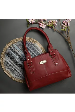 FOSTELO Maroon PU Structured Shoulder Bag