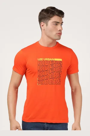 Lee Men Red Typography Printed Slim Fit T-shirt