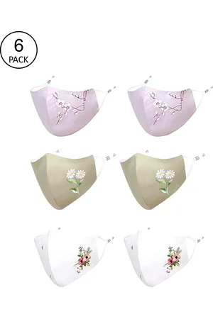 Masq Women Pack Of 6 Reusable Anti-Pollution 4-Ply Cloth Masks